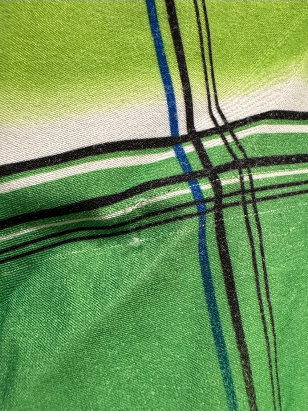 Men's Yellow Green Blue Gradient Plaid Swim Trunks - Picture 3 of 4